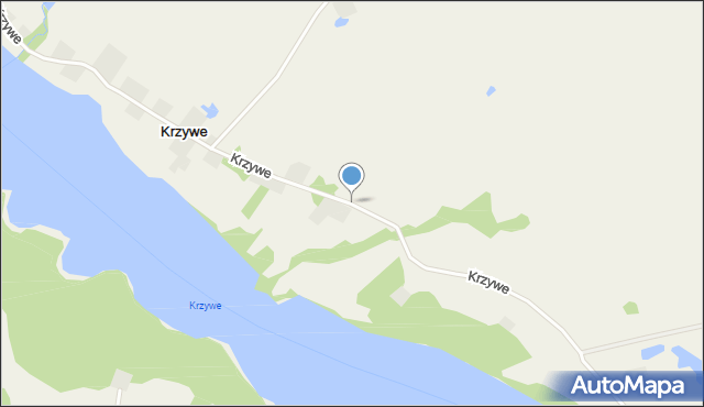 Krzywe gmina Świętajno, Krzywe, mapa Krzywe gmina Świętajno