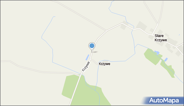 Krzywe gmina Wydminy, Krzywe, mapa Krzywe gmina Wydminy