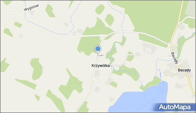 Krzywólka gmina Szypliszki, Krzywólka, mapa Krzywólka gmina Szypliszki