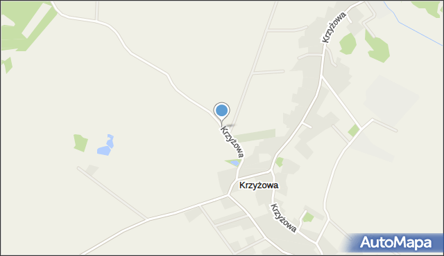 Krzyżowa gmina Gromadka, Krzyżowa, mapa Krzyżowa gmina Gromadka