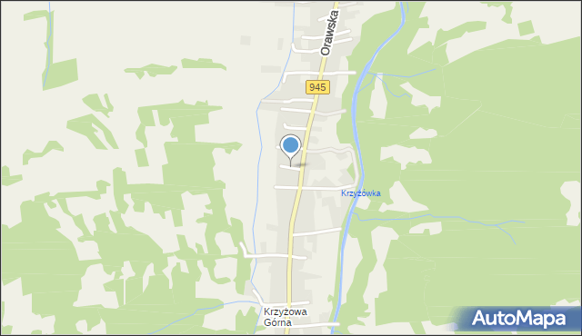 Krzyżowa gmina Jeleśnia, Krótka, mapa Krzyżowa gmina Jeleśnia