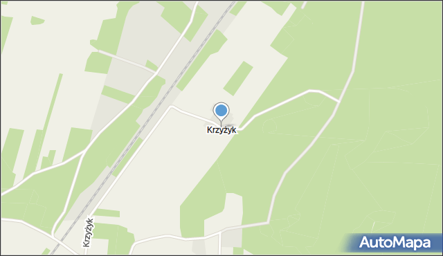 Krzyżyk gmina Czarna Białostocka, Krzyżyk, mapa Krzyżyk gmina Czarna Białostocka