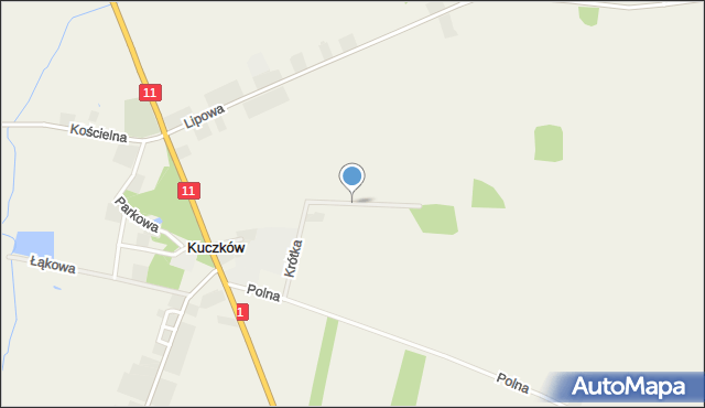Kuczków gmina Pleszew, Krótka, mapa Kuczków gmina Pleszew