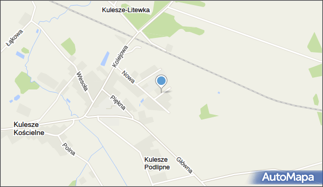 Kulesze Kościelne, Krótka, mapa Kulesze Kościelne