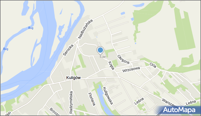 Kuligów, Kręta, mapa Kuligów