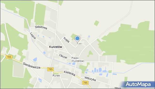 Kurzelów, Kręta, mapa Kurzelów