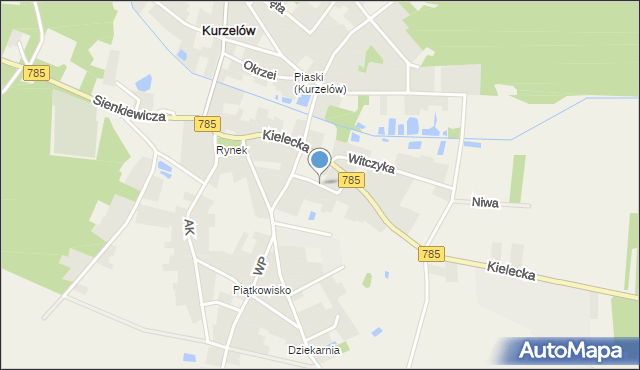 Kurzelów, Krótka, mapa Kurzelów