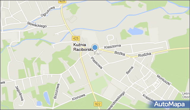 Kuźnia Raciborska, Kręta, mapa Kuźnia Raciborska