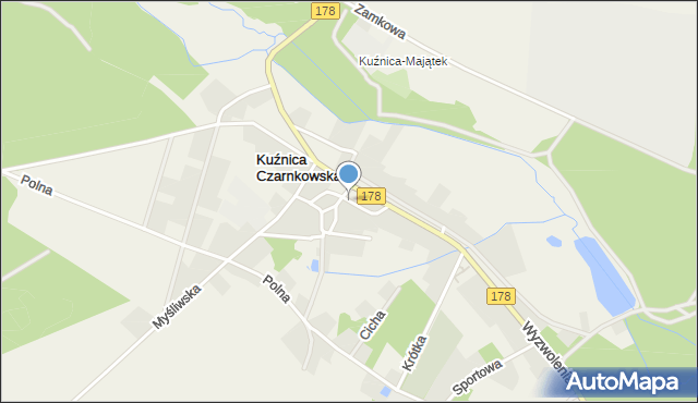 Kuźnica Czarnkowska, Kręta, mapa Kuźnica Czarnkowska