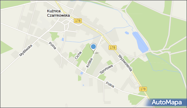 Kuźnica Czarnkowska, Krótka, mapa Kuźnica Czarnkowska