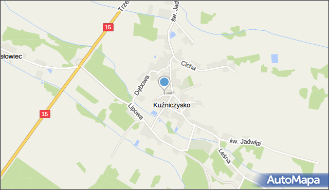 Kuźniczysko, Krótka, mapa Kuźniczysko