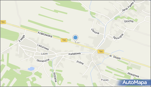 Kwaczała, Krakowska, mapa Kwaczała