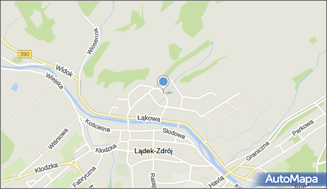 Lądek-Zdrój, Krokusów, mapa Lądek-Zdrój