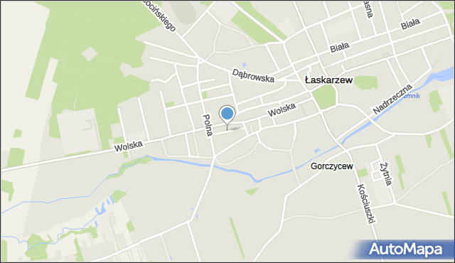 Łaskarzew, Krótka, mapa Łaskarzew