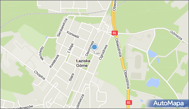 Łaziska Górne, Krokusów, mapa Łaziska Górne