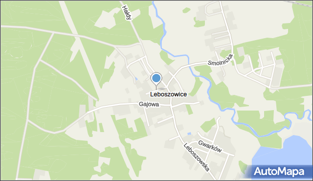 Leboszowice, Krótka, mapa Leboszowice