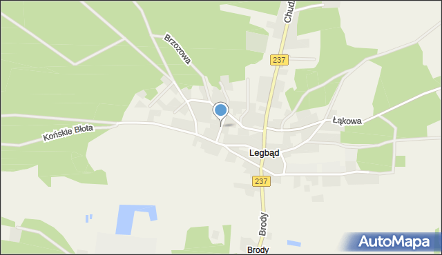 Legbąd, Krótka, mapa Legbąd