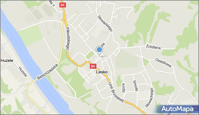 Lesko, Króla Kazimierza Wielkiego, mapa Lesko