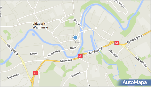 Lidzbark Warmiński, Krucza, mapa Lidzbark Warmiński