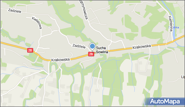 Limanowa, Krakowska, mapa Limanowa