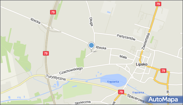 Lipsko, Krótka, mapa Lipsko