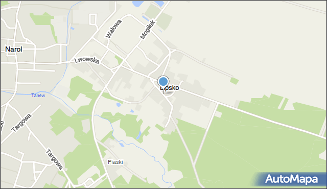 Lipsko gmina Narol, Kręta, mapa Lipsko gmina Narol