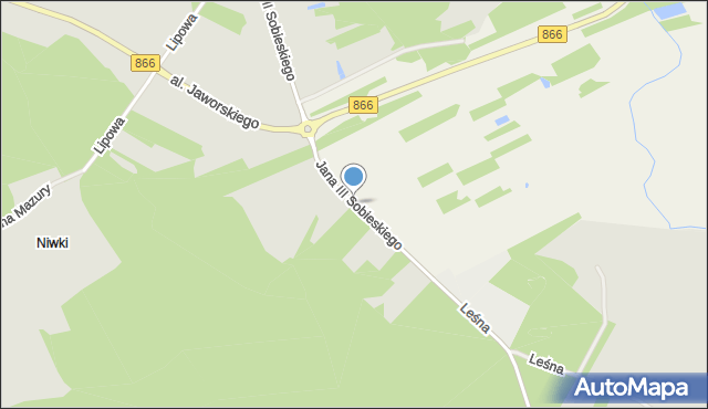 Lisie Jamy gmina Lubaczów, Króla Jana III Sobieskiego, mapa Lisie Jamy gmina Lubaczów