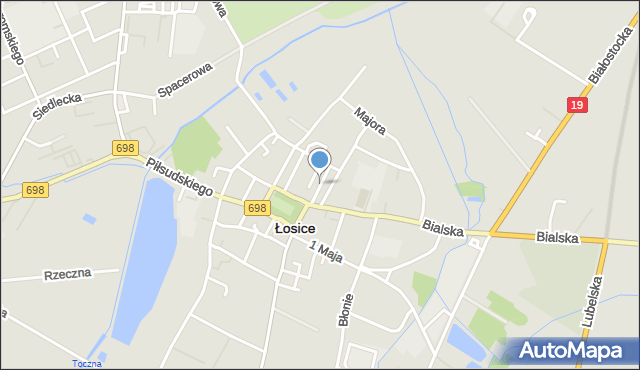 Łosice, Krótka, mapa Łosice