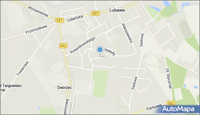 Lubawa, Królowej Jadwigi, mapa Lubawa