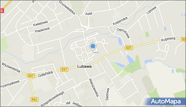 Lubawa, Krótka, mapa Lubawa