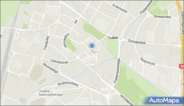 Lubin, Króla Bolesława Chrobrego, mapa Lubin