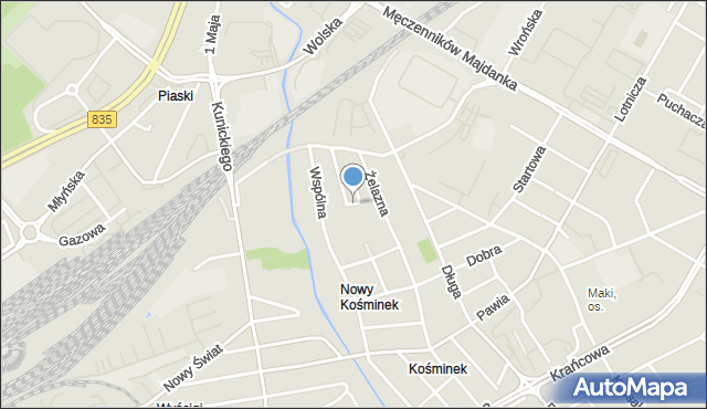 Lublin, Kręta, mapa Lublina