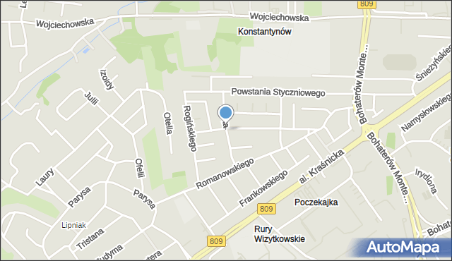 Lublin, Kruka Michała, gen., mapa Lublina