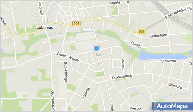 Lubliniec, Krótka, mapa Lubliniec