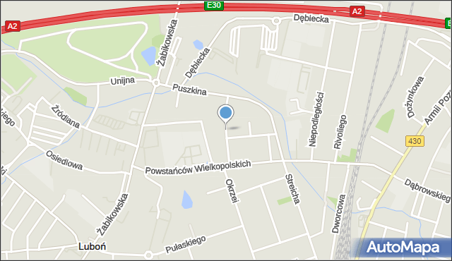 Luboń powiat poznański, Krasickiego Ignacego, bp., mapa Luboń powiat poznański