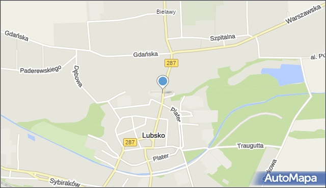 Lubsko, Krakowskie Przedmieście, mapa Lubsko