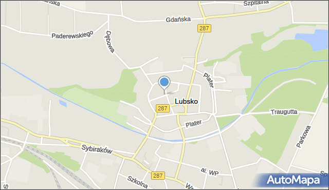 Lubsko, Krasińskiego, mapa Lubsko