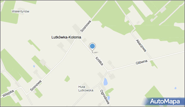 Lutkówka-Kolonia, Krótka, mapa Lutkówka-Kolonia