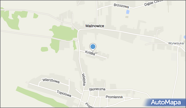 Malinowice, Krótka, mapa Malinowice