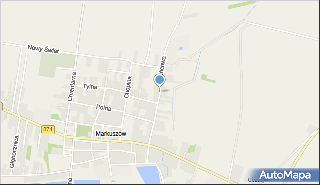 Markuszów, Krańcowa, mapa Markuszów