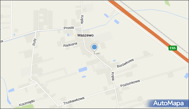 Maszewo gmina Deszczno, Kręta, mapa Maszewo gmina Deszczno