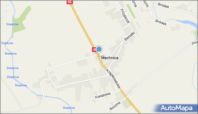 Mechnica, Krapkowicka, mapa Mechnica