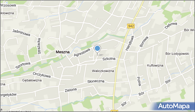 Meszna gmina Wilkowice, Krucza, mapa Meszna gmina Wilkowice