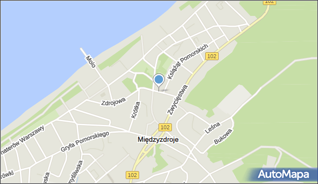 Międzyzdroje, Krasickiego Ignacego, bp., mapa Międzyzdroje