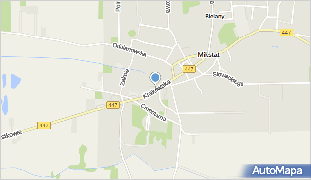 Mikstat, Krakowska, mapa Mikstat