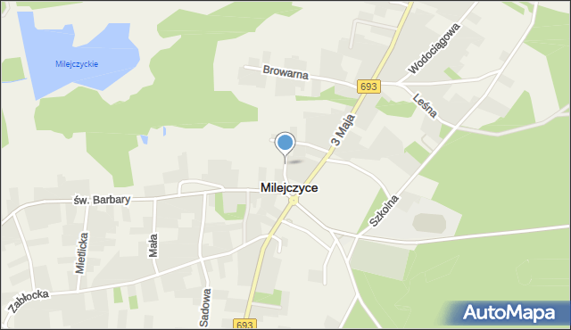 Milejczyce, Krzywa, mapa Milejczyce