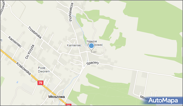 Młoszowa, Krawcówka, mapa Młoszowa