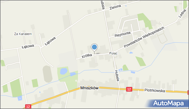 Mniszków powiat opoczyński, Krótka, mapa Mniszków powiat opoczyński
