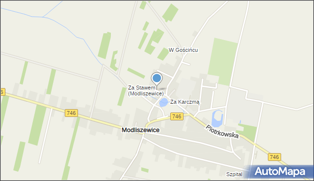 Modliszewice, Krótka, mapa Modliszewice