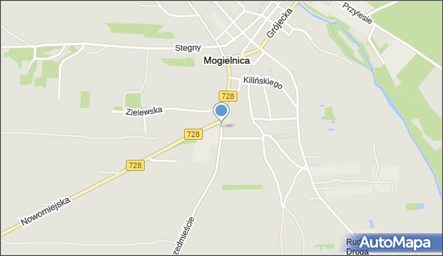 Mogielnica powiat grójecki, Krakowskie Przedmieście, mapa Mogielnica powiat grójecki